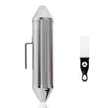 Guiro Instrument Stainless Steel 15x3 Inch with Scraper, Bright Raspy Sound for Latin Percussion