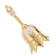 Copper Alloy Hand Bell, Super Loud Golden Lotus Bell with Handle Dinner Call Handbell for Elderly Restaurant Servicing Calling Meditation Church Home
