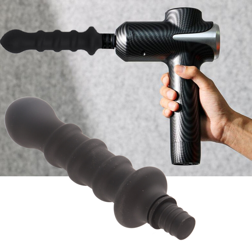 Black Silicone Deep Tissue Massager Attachment 0.59-0.63in for Muscles