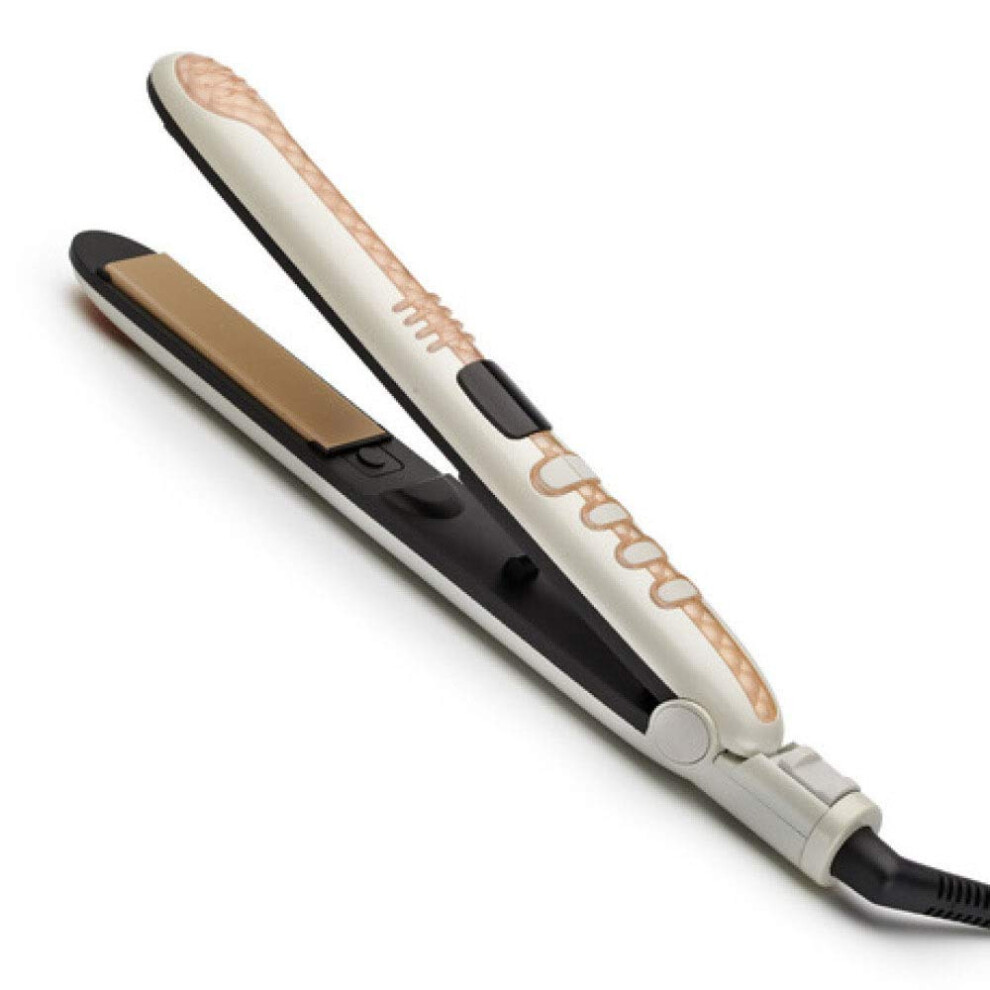 Yellow 2 In 1 Hair Straightener And Curler With Lcd Display, Dual Voltage, Fast Heatup, Ceramic