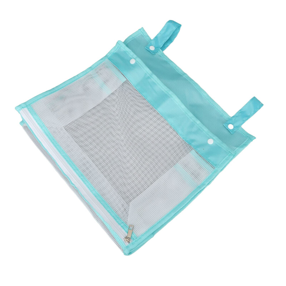 Large Capacity Mesh Bath Toy Organizer With Quick Dry Hanging Storage Bag For Kids Bathroom (Blue) Blue