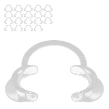20pcs Disposable CShape Teeth Whitening Mouth Opener Transparent Trumpet Dental Cheek Retractor