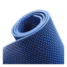 Non Slip PVC Drainage Floor Mat Roll, HeavyDuty Mesh Hollow Grip for Pool Kitchen Patio, Blue 3x10FT