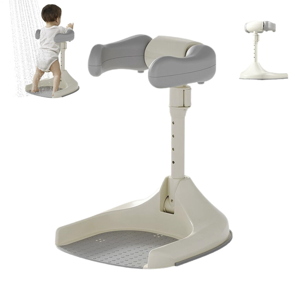Adjustable Height Baby Bath Stand with Non Slip Base for Small Bathrooms and Newborn Shower Support