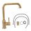 Rubinetto miscelatore per lavabo in ottone vintage con acqua calda e fredda. 4