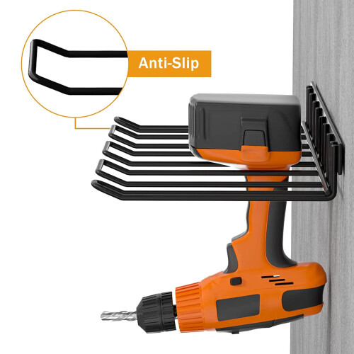 Versatile Wall Mount Power Tool Organizer Alloy Steel Drill Holder 2