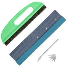 Wallpaper Smoothing Tool Kit with Large Felt Squeegee, Ergonomic Brush and Cutter for Bubble Vinyl and Peel and Stick Wallpaper