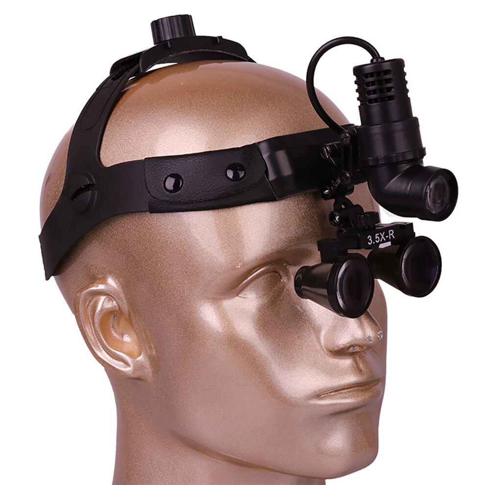 Light Headband Magnifier With Led 3.5X, Adjustable Dental Surgical Loupe For Jeweler And Watch
