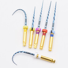NiTi Super Blue HeatActivated Rotary Files Set, Mixed Sizes for Root Canal Preparation, 6pcs