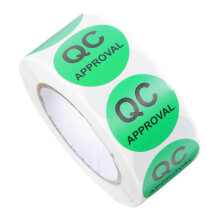 QC Stickers Roll  Round Quality Control Labels with Longlasting Adhesion for Inventory and Warehouse