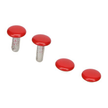 500 pezzi di rivetti in ferro di colore rosso brillante 6x8mm per cintura, scarpe e borse