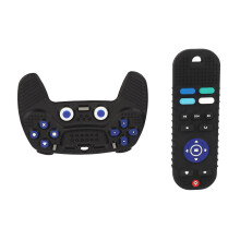 2er Pack Silikon Baby-Schnuller mit Fernsehfernbedienungs-Form, Sensorischer Beißring, Schwarz