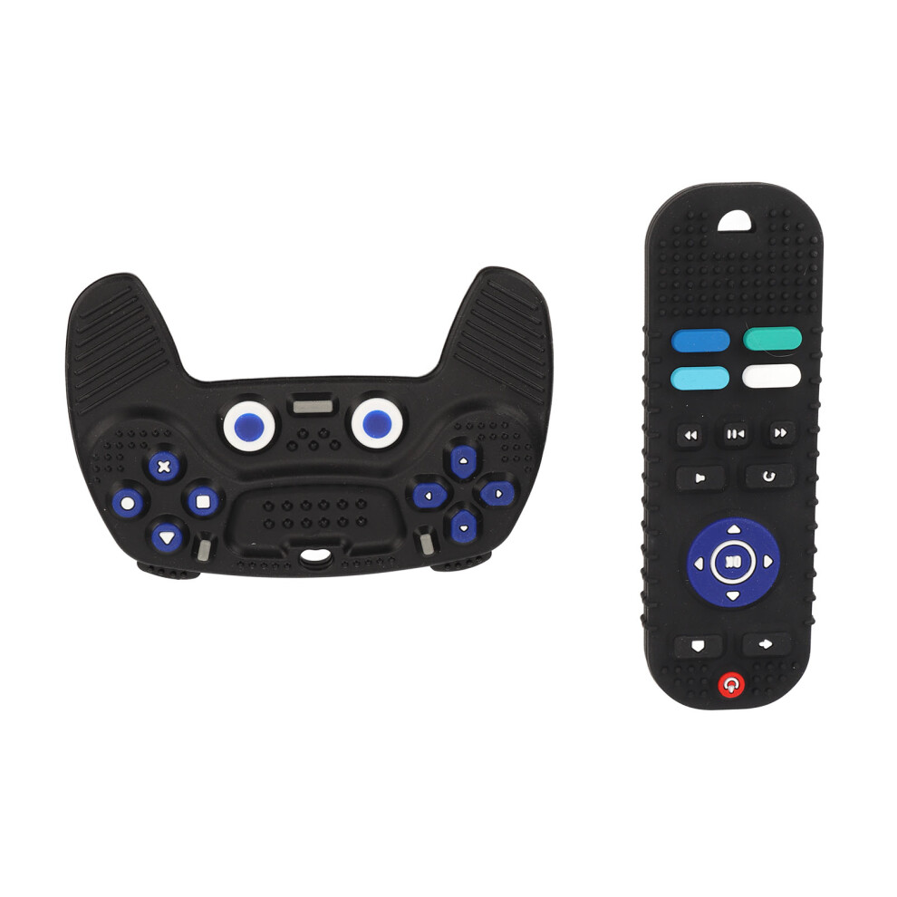 2 Pack Silicone Baby Teething Toys, Tv Remote Shape, Black