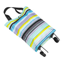 Foldable Shopping Trolley Bag with Wheels, Large Capacity Rolling Grocery Cart with Adjustable Handle
