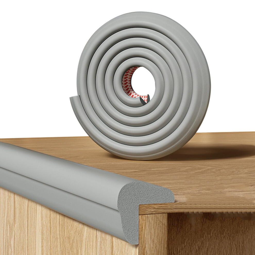 Baby Proofing Edge Guards with ImpactAbsorbing Foam, Gray Furniture Corner Protectors 4M Set