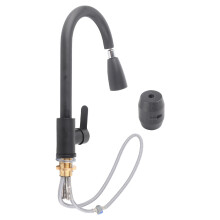 Kitchen Sink Faucet Single Handle Stainless Steel360Degree Rotatable Hot Cold Mixer Tap Sink Faucet with Pull Down Sprayer Black