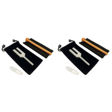 2X 4096-Hz-Stimmgabel, Kristall-Stimmgabel Zur Heilung, Medizinische QualitäT, mit Holzhammer und Weicher Aufbewahrungstasche