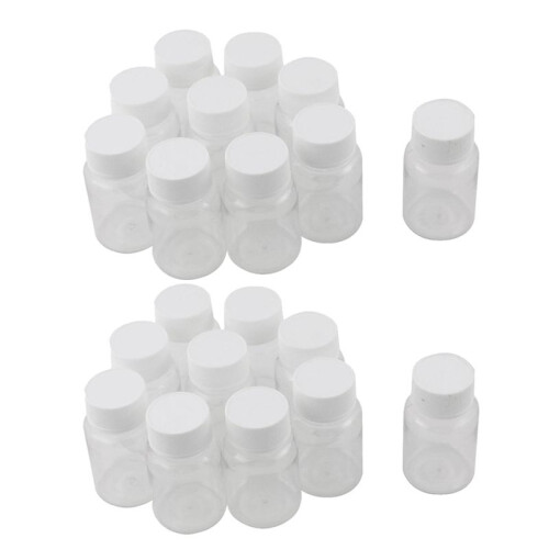200Pcs Refillable Bottles 15Ml Plastic PET Clear Empty Seal Bottles Container with Screw Cap