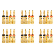 Vergoldete Bananenstecker 12 Rot 12 Schwarz 4Mm 24 Stk LL68-4BP1