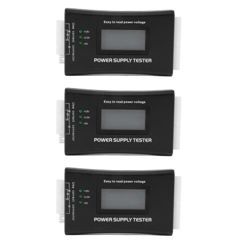 3X 20+4 Pin LCD Power Supply Tester for ATX, ITX, BTX, PCI-E, , HDD