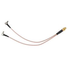 3pièces 8 Pouces SMA Femelle à Y Type 2 X TS9 Angle Mâle Connecteur Splitter Combiner Cable, Or et Argent