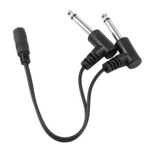 4Stück 3,5 mm 1/8 Zoll Stereo Klinkenbuchse auf Dual 1/4 6,35 mm Klinkenstecker Mono TS Rechtwinkliges Audio Adapter Y Splitterkabel