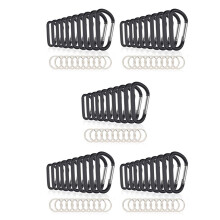 50PCS 3inch/8CM Aluminum Carabiner Clips,Premium Durable D-Ring Caribeaner with Keyring for Home RV Camping Fishing