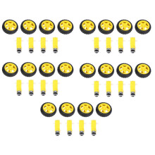 20 Pcs pour Robot de Voiture Intelligente Roue de Pneu en Plastique avec 3-6V Motoreducteur