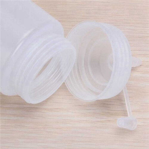 4X 250ml White Transparent Plastic Sauce Squeeze Bottle Dispenser with Cap