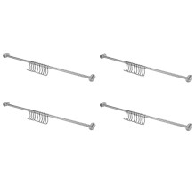 4X Kitchen Rail Rack Wall Mounted Utensil Hanging Rack Stainless Steel Hanger Hooks 10 Sliding Hooks