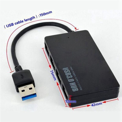 2X USB 3.0 Hub 4 Port High Speed Slim Compact Expansion Splitter 2
