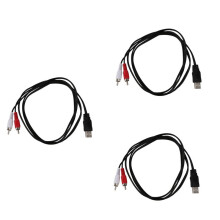 3Stück 1,5 Mt USB A Stecker auf 2X RCA Phono Stecker Av Kabel Führen Pc Fernseher Aux Audio Video Adapter