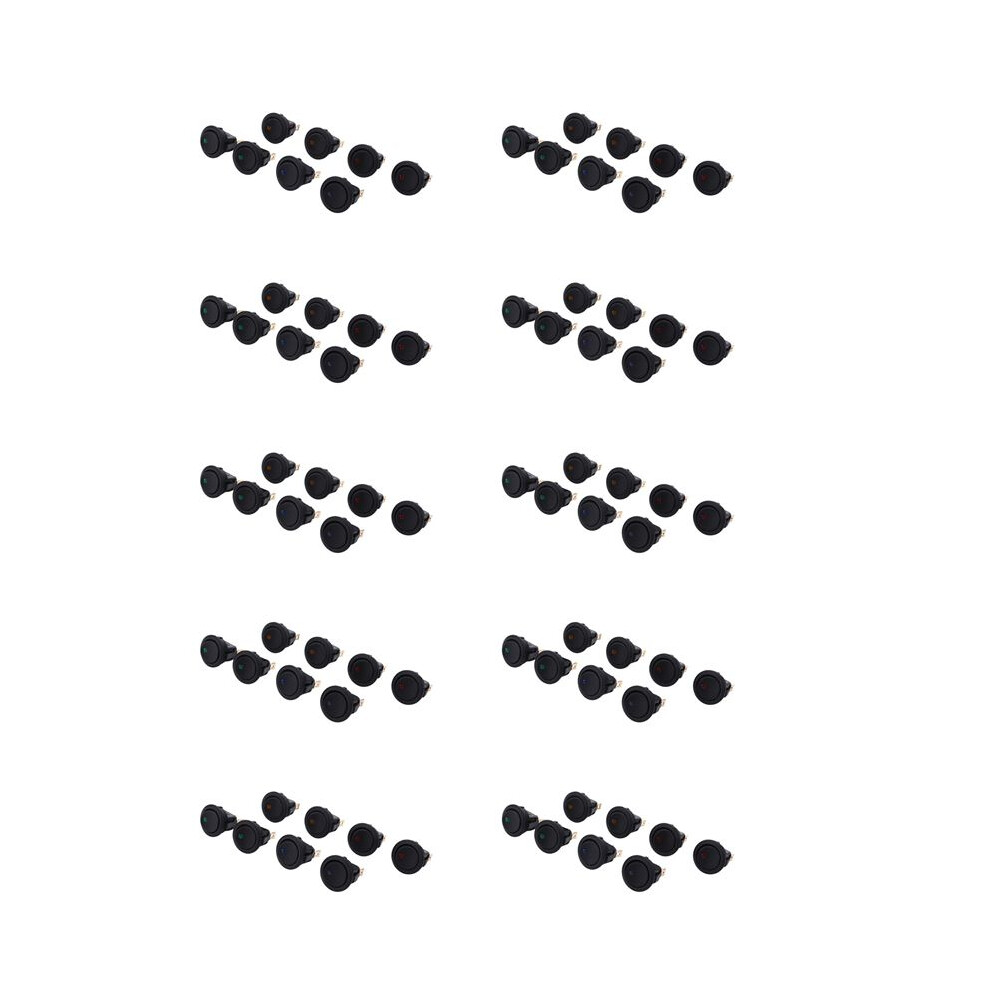 80Pcs Led Dot 12V Car Auto Boat Round Rocker /Off Toggle Spst Light 6032611778690