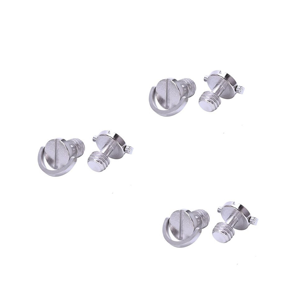 Longer Shaft D-Ring Screw 3/8 Inch-16 Thread Camera Tripod Quick Release Fixing Screw Adapter (Pack Of 6) 6034096218470