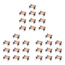 30Pcs Model Train HO N O Scale 1:150 Bench Chair Model Settee Street Park Layout Plastic Crafts,Garden/Railway Layout