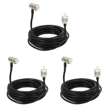 3pcs 16ft RG58 PL259 UHF to SO239 Connectors for Car Radio Mobile Antenna Mount Cable
