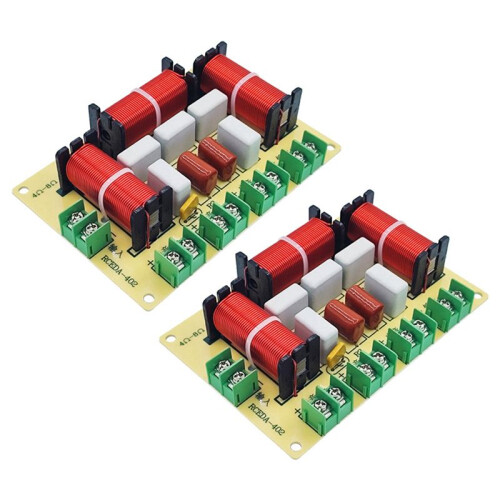2X 200W 4 Way Crossover Audio Speaker Crossover Dual Bass + Midrange + Treble Frequency Divider KTV Crossover