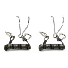 2X Double Dive Rafting Hook Stainless Steel Hook Spiral Coil Spring Cord Dive Safety Accessory - Black