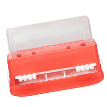 Micro Applicator Holder and Interdental Brush Dispenser, Large Capacity Transparent Storage Box Red