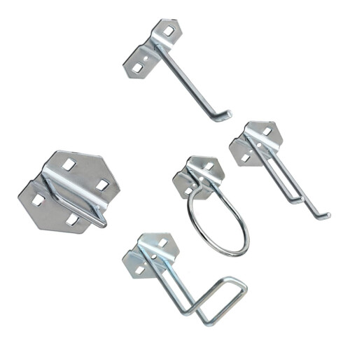 Pegboard Hooks Set with Secure Locking Durable Metal Tool Holders for Garage Organization