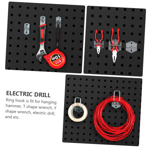 Pegboard Hooks Set with Secure Locking Durable Metal Tool Holders for Garage Organization 2