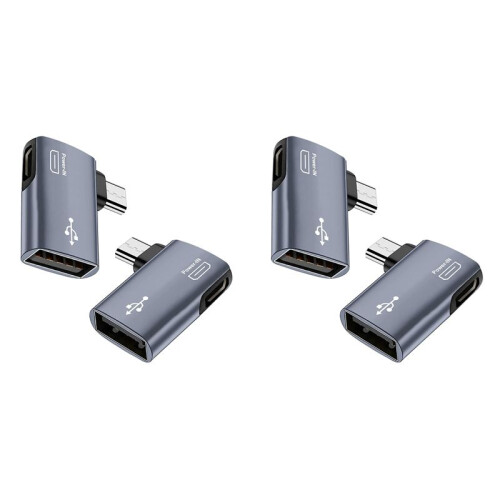 4Pcs OTG Adapter for Fire TV Stick 90 Degree Left/Right Angle Micro-USB to USB OTG Adapter for Android Phone Tablet 1