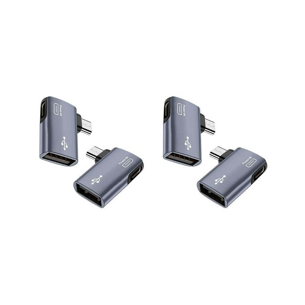 4Pcs Otg Adapter For Fire Tv Stick 90 Degree Left/Right Angle Micro-Usb To Usb Otg Adapter For Android Phone Tablet 6034116899122