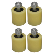 4PCS 48X50mm Yellow Silver Nylon Steel Flat Roller Bearing Guiding Wheel 6201 M12 Screw for Electric Door Sliding Gate