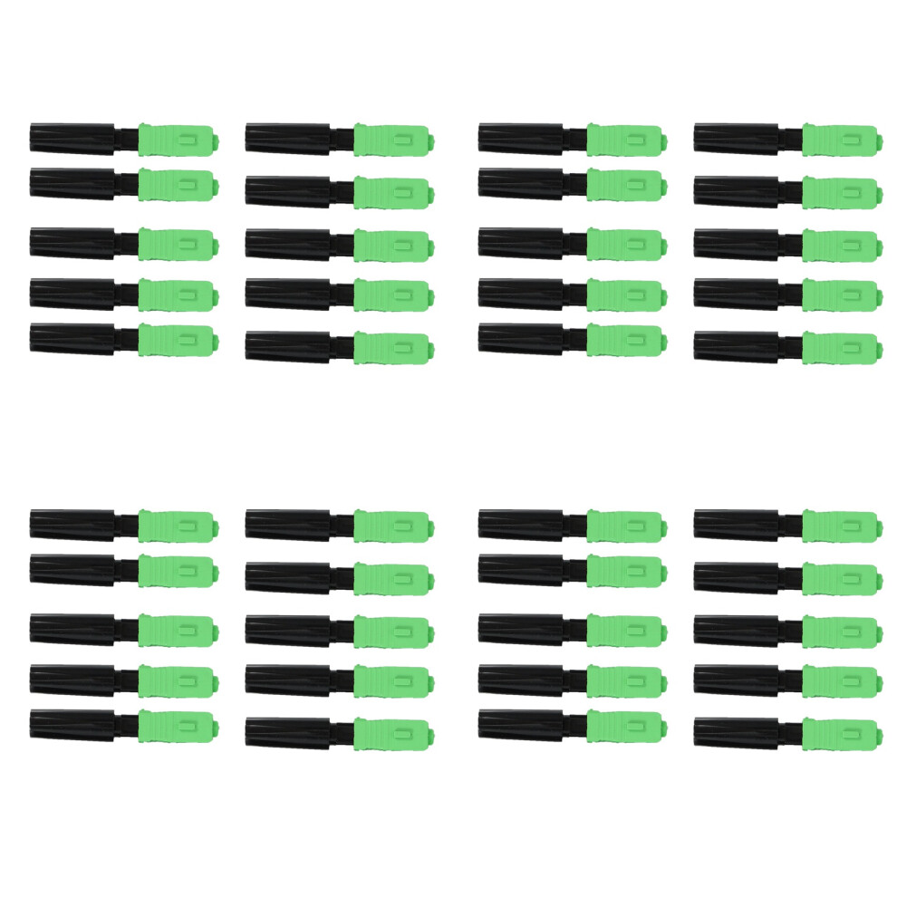 40Pcs Ftth Embedded Quick Connector Sc/Apc Plastic Fiber Optic Connector Green 4712778204424