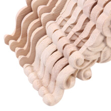 100PCS Floral Wood Carved Decal Corner Applique Decorate Frame Wooden Figurines Cabinet Decorative Crafts