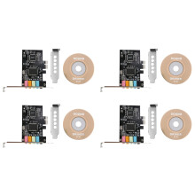 4X PCIe Soundkarte 5.1, PCI Express Surround 3D-Audiokarte fuer PC mit Hoher Direct Sound Performance und Low Profile Bracket