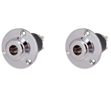 2X Bass Guitar Output Input End Pin Jack-6.35 Acoustic Guitar Equalizer EQ Preamp Socket 6.35mm Silver