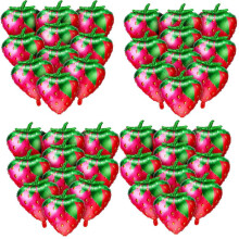40Pcs Strawberry Balloons Sweet Strawberry Foil Mylar Balloons for Girls Strawberry Themed Birthday Party Decorations