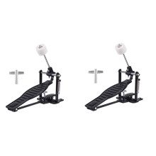 2X Schlagzeug Pedal Schwarz Aluminium Legierung Kinder Rack Schlagzeug Pedal Set mit Trommel SchläGer Stock &Trommel Schlüssel